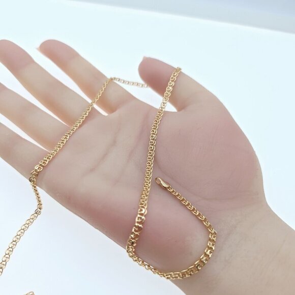 "Elegant Rose Gold Round Link Chain Necklace, 17.3 Inch Lightweight, XPNL0086 - Picture 12 of 12